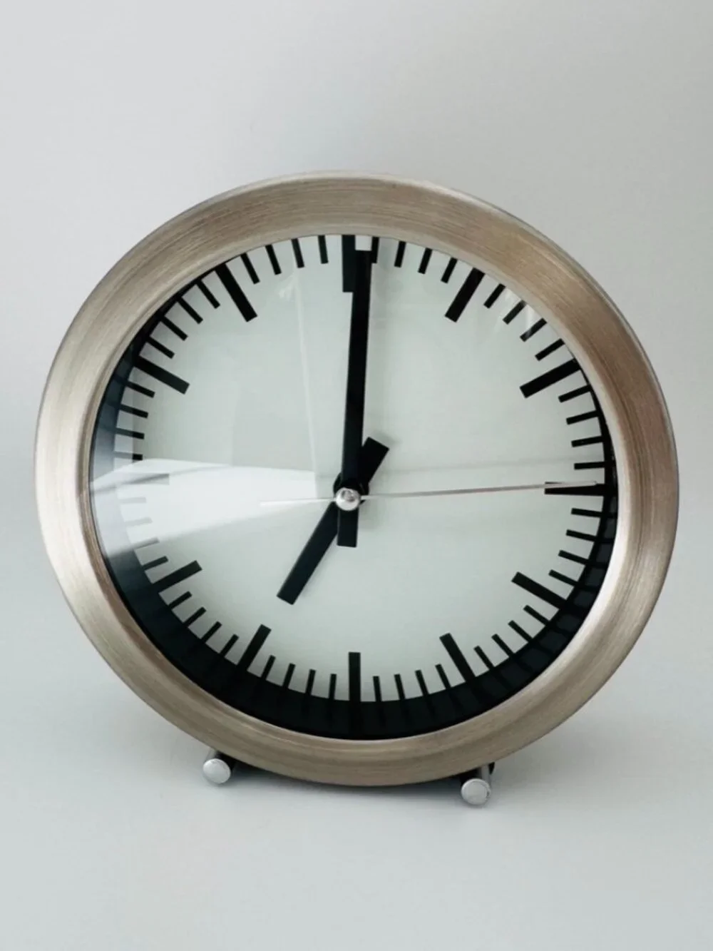 Vintage IKEA SKARP 16589 Silver Mirrored Desk Clock Y2K Quartz Tested Working AA